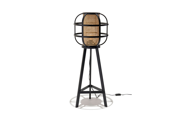 Cane Hurricane Floor Lamp Black