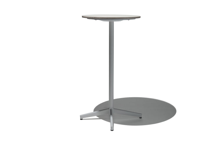 Piazza Bar Table White Base Tan Top