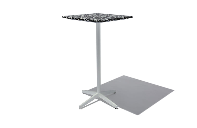 Quadrata Bar Table White Base Black Top