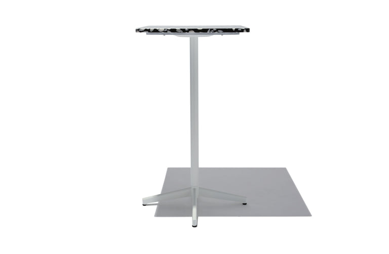 Quadrata Bar Table White Base Black Top