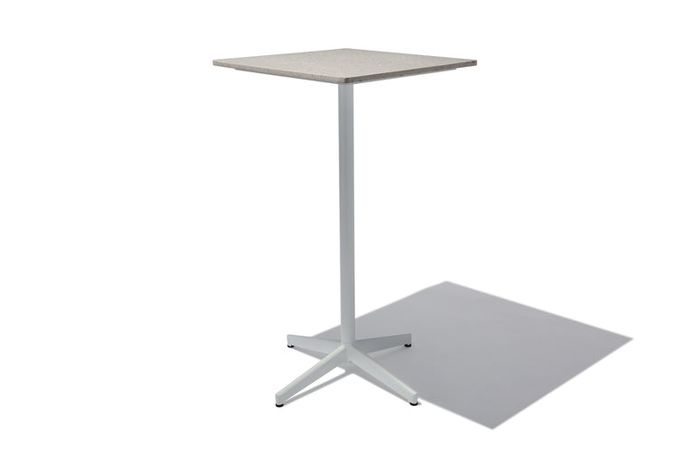 Quadrata Bar Table White Base Tan Top