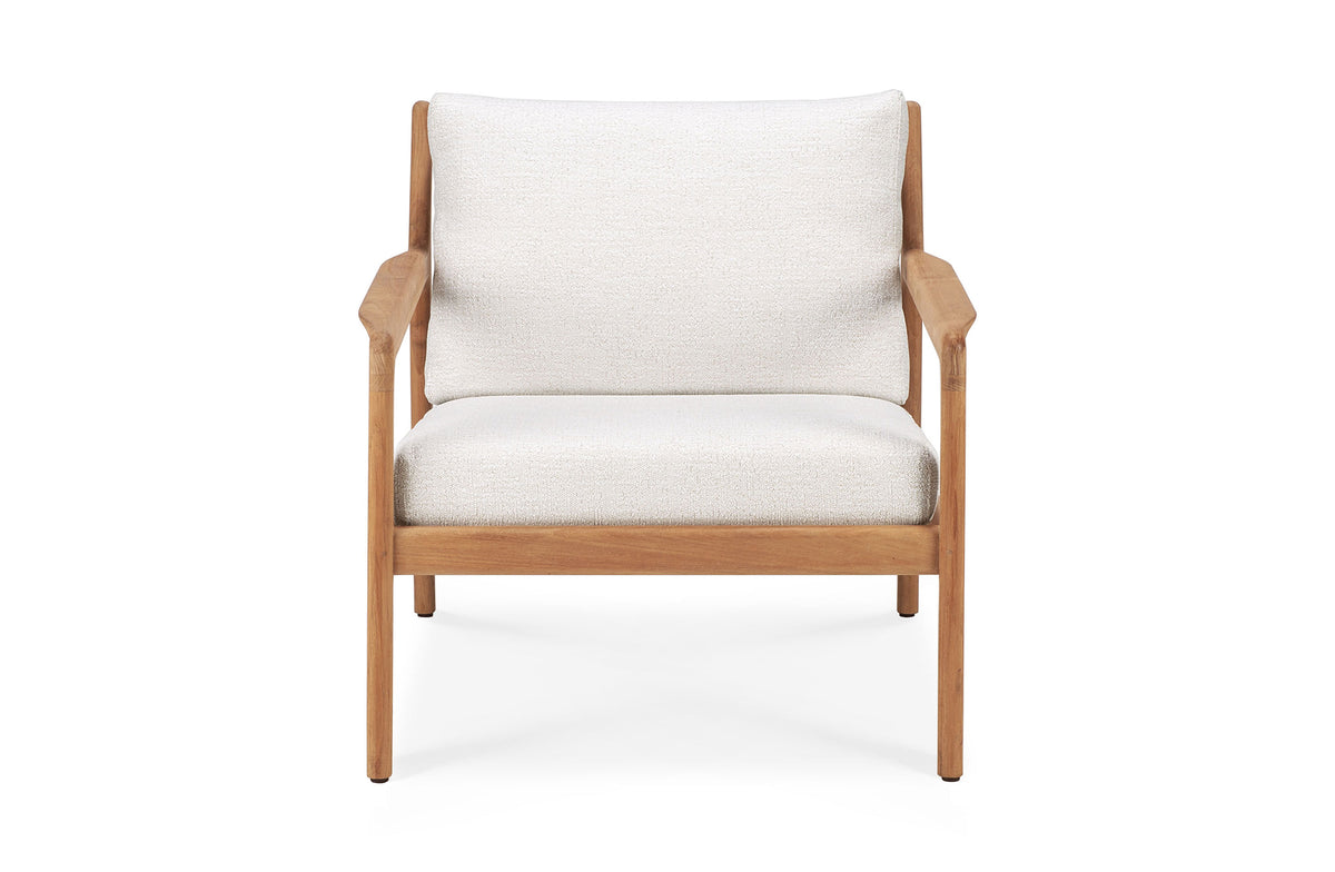 Jack Outdoor Lounge Chair - Off-White / Teak Image 1