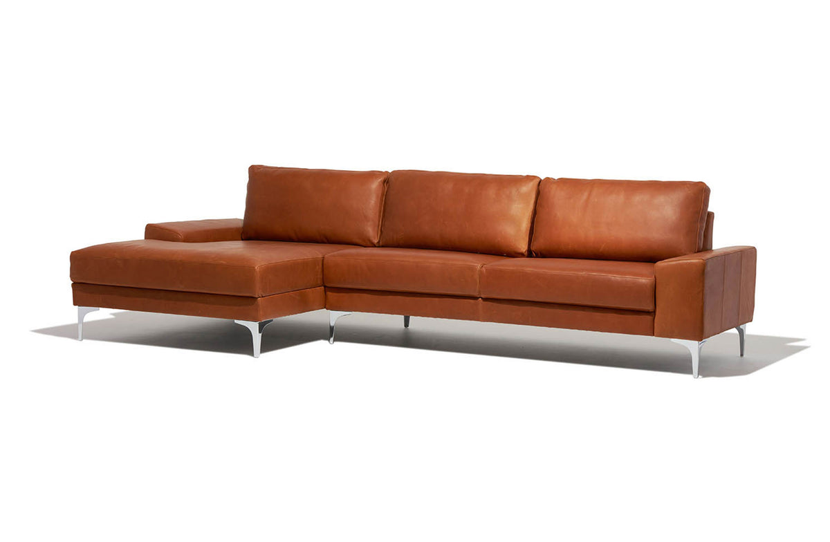 Fable Sofa with Chaise - Brown Leather / Left Chaise Image 2