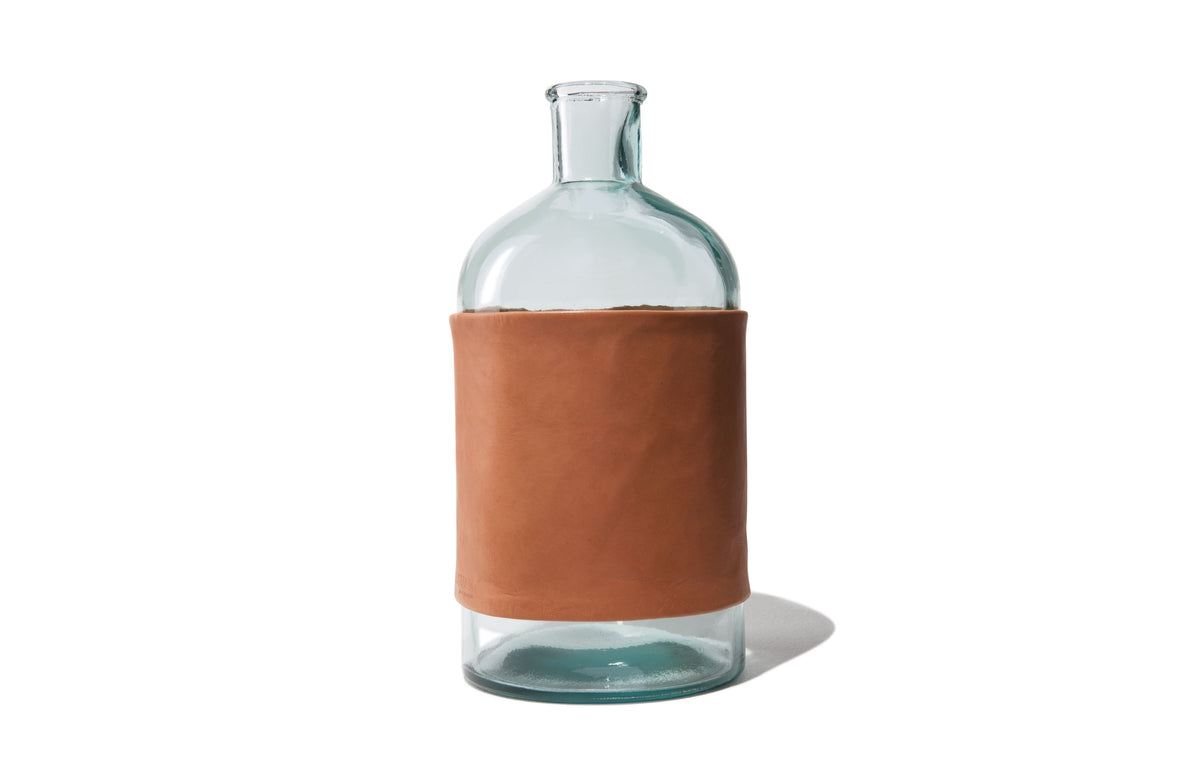 Leather Water Carafe - Natural Leather / Large Image 2