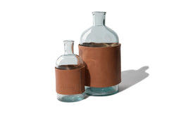 Leather Water Carafe - Black Leather / Small