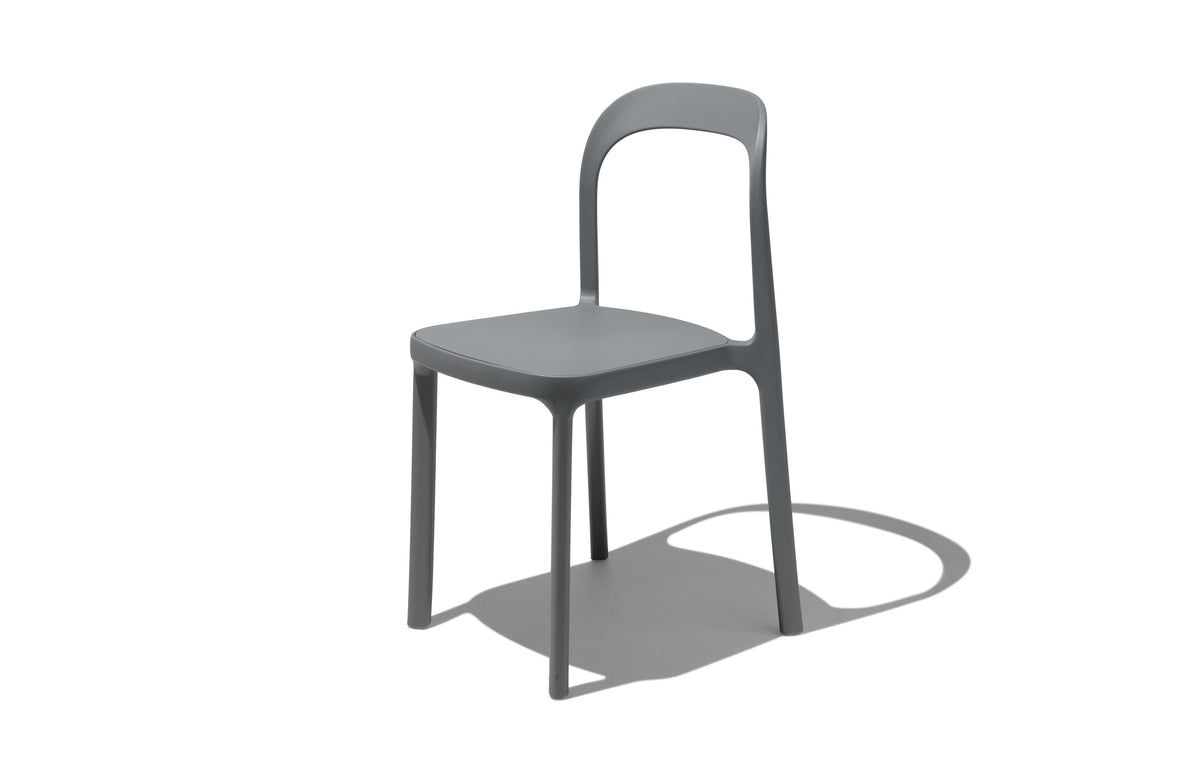 Scroll Stackable Dining Chair - Grey Image 1
