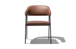 Burton Leather Dining Chair - Black Leather