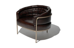 Amelie Curved Lounge Chair - Steel Grey Velvet
