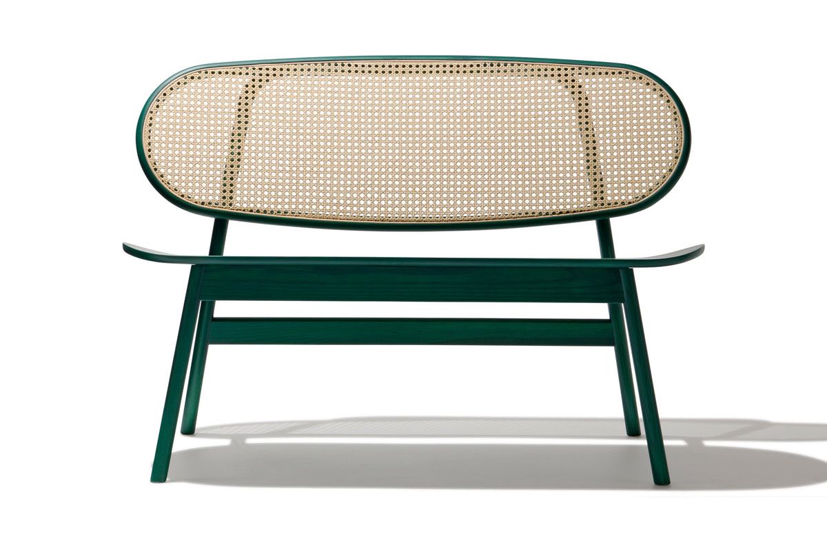 Cane High Back Bench - Green Image 1