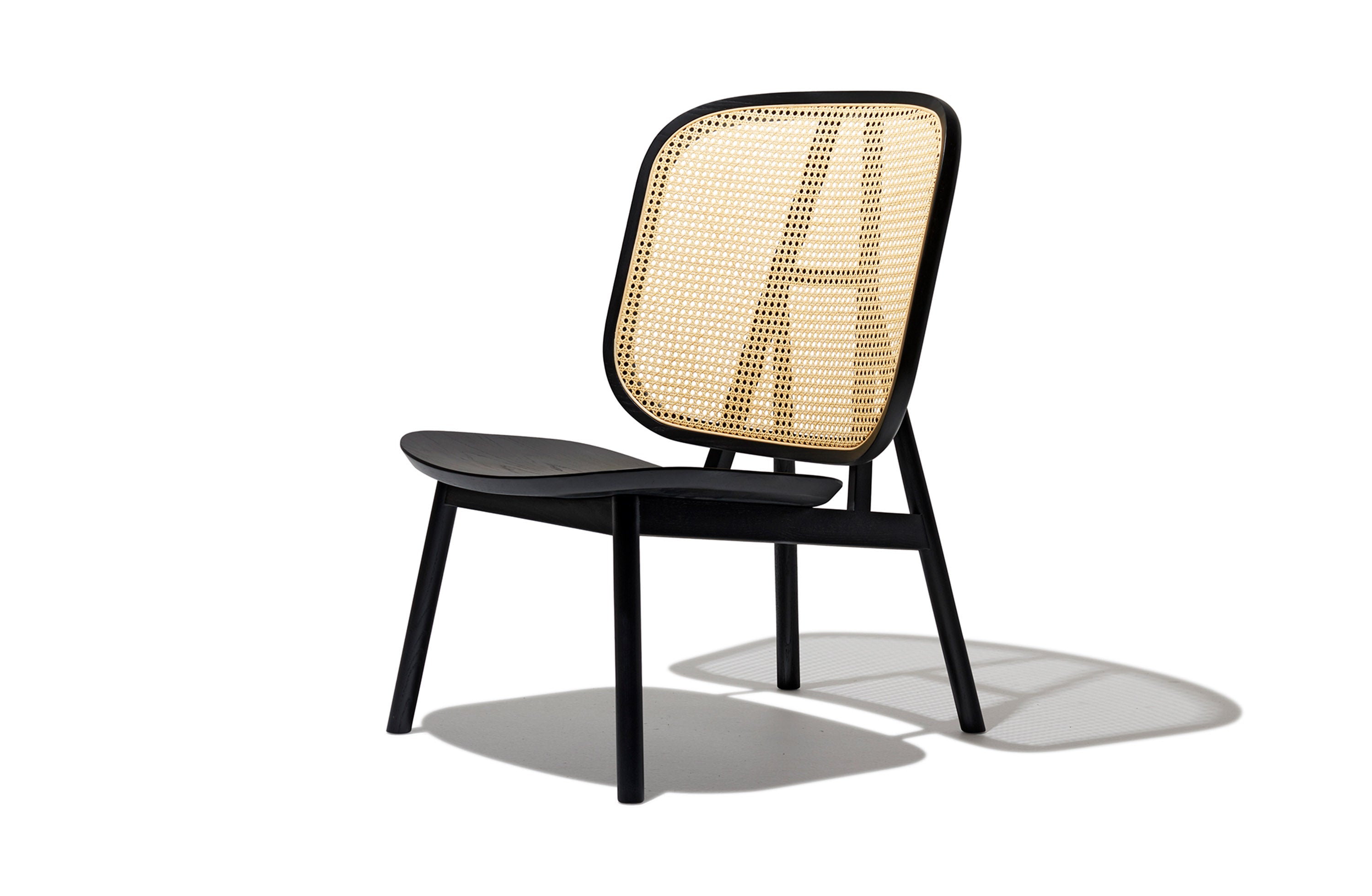 Black cane lounge chair deals