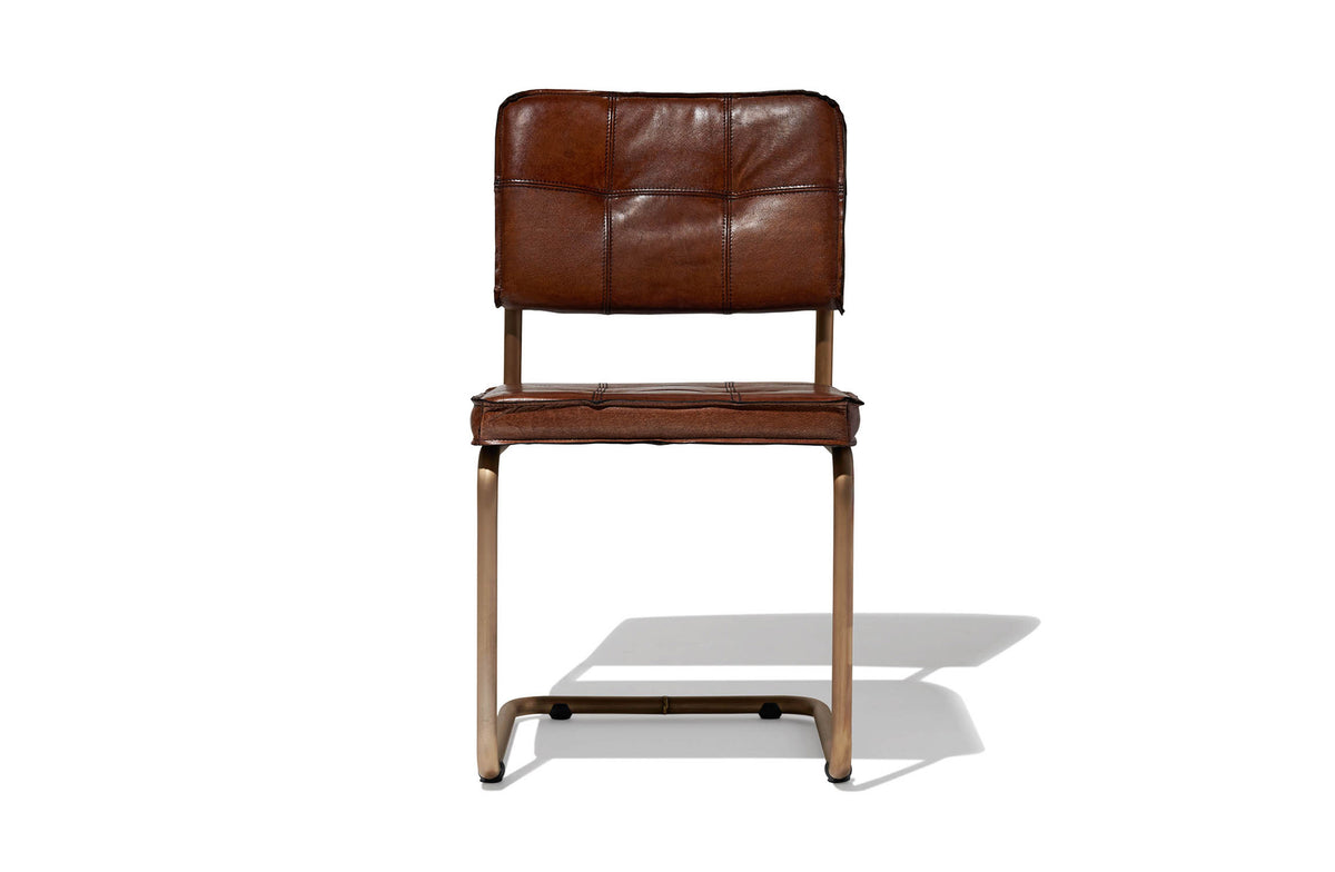 Carlos Leather Dining Chair - Light Brown Leather Image 2