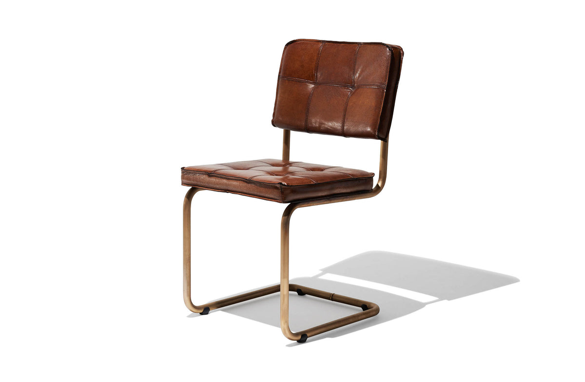 Carlos Leather Dining Chair - Light Brown Leather Image 1