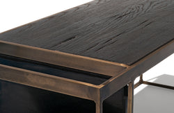 Catch Coffee Table Small - Natural Leather Black Frame