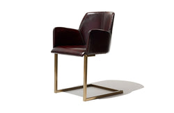 Clive Leather Dining Chair - Black Leather