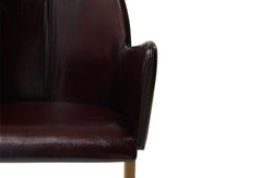 Clive Leather Dining Chair - Black Leather