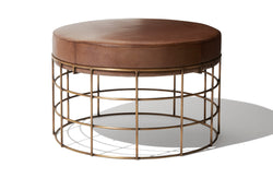 Colony Ottoman - Black Leather / Small