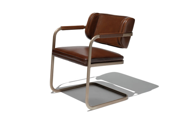 Industrial cantilever cheap leather dining chair