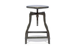 Machinist Adjustable Counter and Bar Stool - Bar / Steel Seat