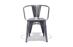 Marais Armchair - Gunmetal / Wood Seat