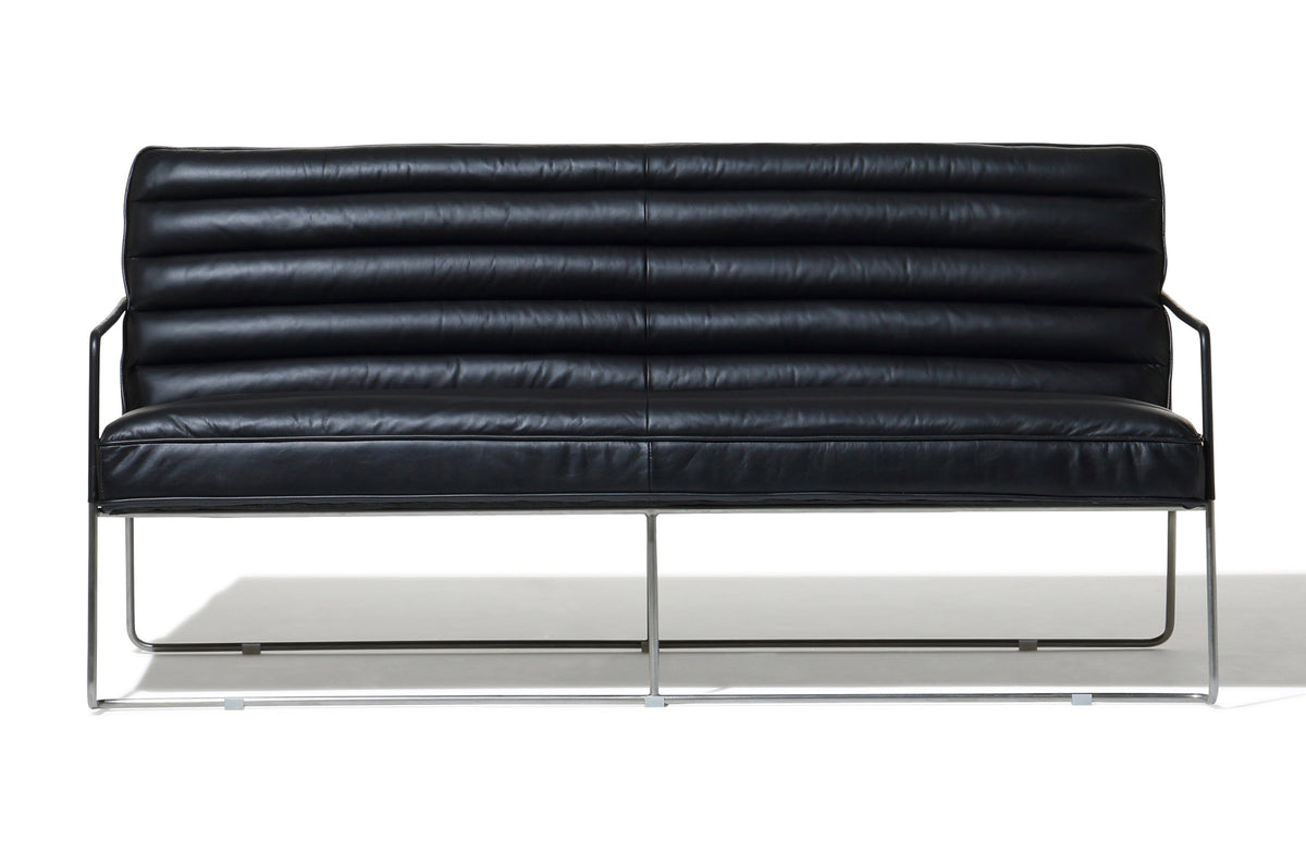 McQueen Sofa - Midnight Black Leather Image 1
