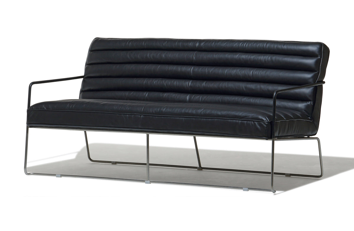 McQueen Sofa - Midnight Black Leather Image 2